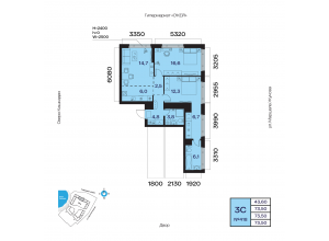 3-комн. · 73,5 м²