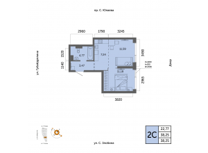 2-комн. · 38,3 м²