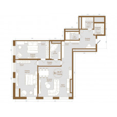 Планировка: 3-комн. квартира, 125 м²