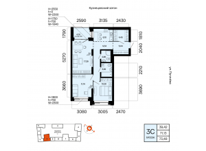 3-комн. · 73,5 м²