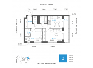 2-комн. · 62,7 м²