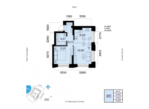 2-комн. · 41,8 м²