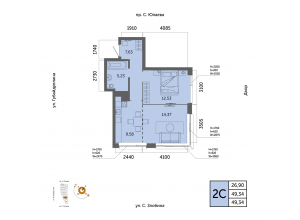 2-комн. · 49,3 м²
