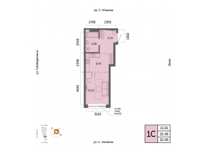 1-комн. · 32,5 м²