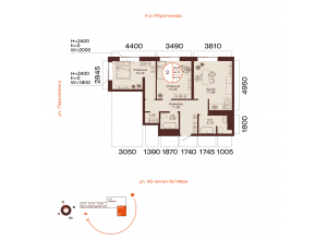2-комн. · 64,7 м²