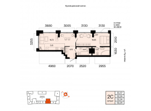 2-комн. · 52,2 м²
