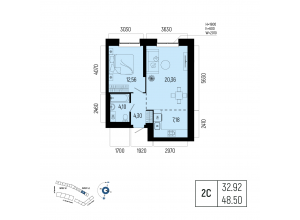 2-комн. · 48,5 м²