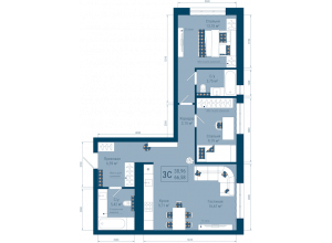 3-комн. · 66.6 м²