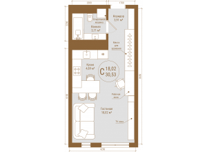 Студия · 30.5 м²