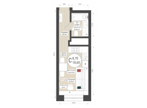 Студия · 18.6 м²