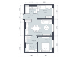 3-комн. · 61.1 м²