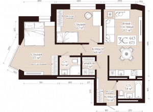 1-комн. · 24.5 м²