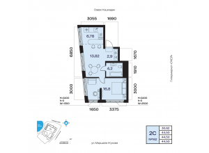 2-комн. · 44,5 м²