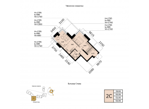 2-комн. · 53,1 м²