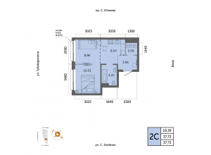 2-комн. · 37,7 м²