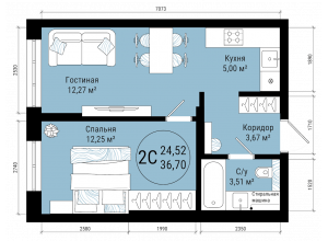 2-комн. · 36.7 м²