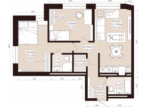 3-комн. · 67.5 м²