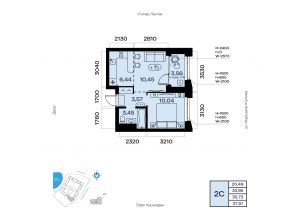 2-комн. · 35,7 м²
