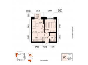 2-комн. · 38,4 м²