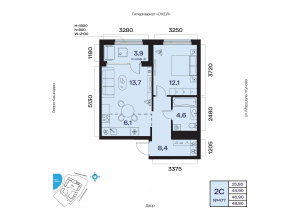2-комн. · 46,9 м²