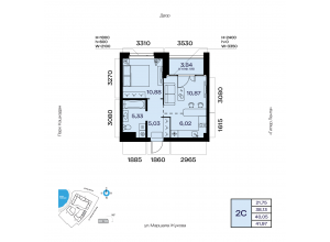 2-комн. · 40,1 м²