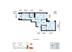 3-комн. · 73,8 м²