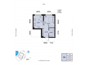 1-комн. · 33,7 м²