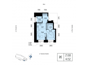 2-комн. · 41,5 м²