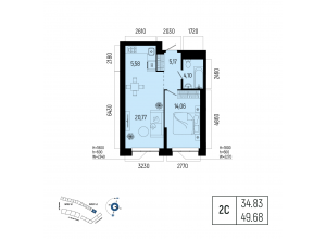 2-комн. · 49,7 м²