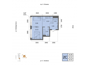 2-комн. · 37,7 м²