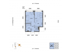 2-комн. · 43,4 м²