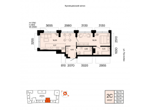 2-комн. · 52,1 м²
