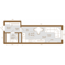 Планировка: Студия, 29.2 м²