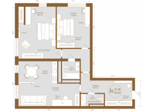 3-комн. · 92.4 м²