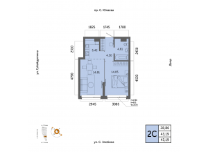 2-комн. · 43,2 м²