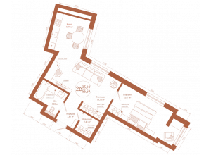 2-комн. · 57.2 м²