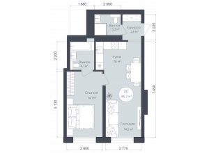 2-комн. · 46.2 м²