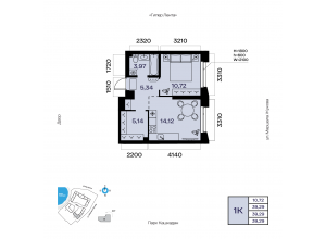 1-комн. · 39,3 м²