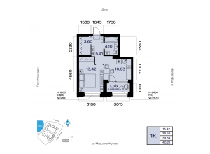 1-комн. · 38,4 м²