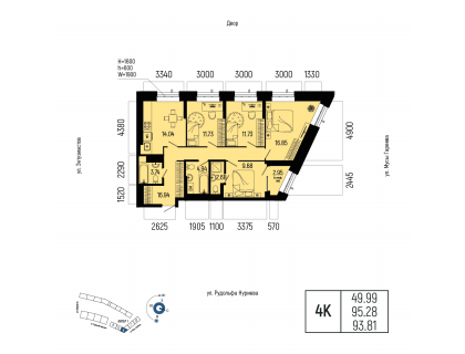 Планировка 4-комн. · 93.8 м²