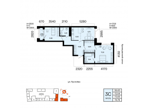 3-комн. · 73,7 м²