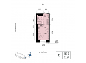 1-комн. · 25,9 м²