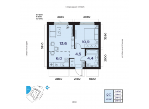 2-комн. · 39,4 м²