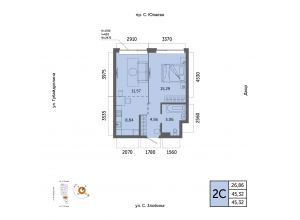 2-комн. · 45,3 м²