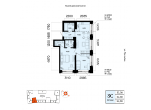 3-комн. · 59,4 м²