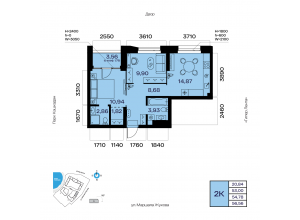 2-комн. · 54,8 м²