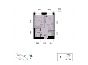 1-комн. · 36,1 м²