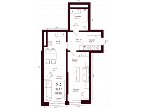 2-комн. · 53.2 м²