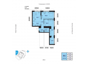 3-комн. · 73,5 м²