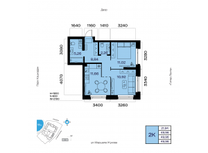 2-комн. · 50 м²